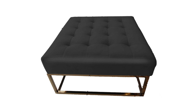 ROYAL OTTOMAN GOLD FRAME VELVET- BLACK