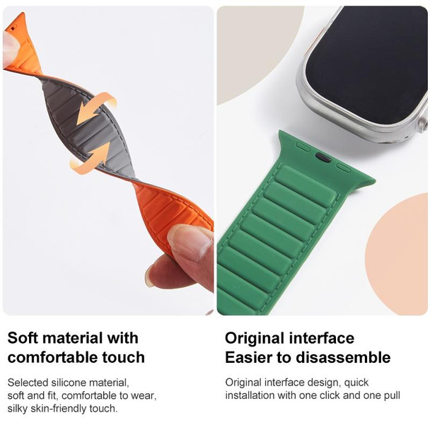 For Apple Watch 2 42mm Loop Magnetic Silicone Watch Band(Green)