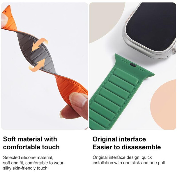 For Apple Watch 3 38mm Loop Magnetic Silicone Watch Band(Green)
