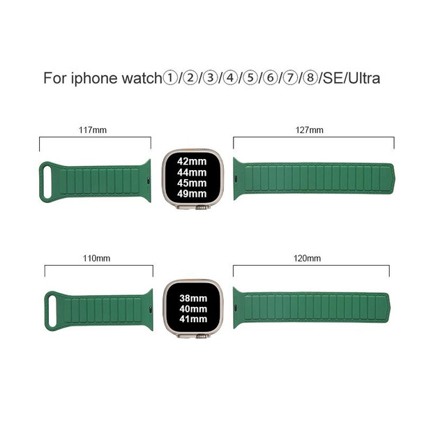 For Apple Watch 3 38mm Loop Magnetic Silicone Watch Band(Green)