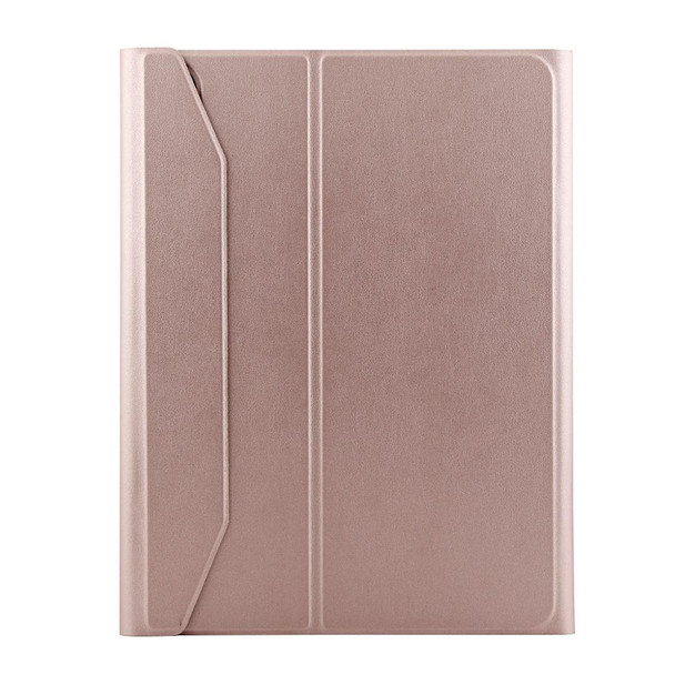 1130B Detachable Bluetooth 3.0 ABS Brushed Texture Keyboard + Lambskin Texture Leatherette Tablet Case for iPad Pro 11 inch (2018), with Three-gear Adjustment / Magnetic / Sleep Function(Pink)