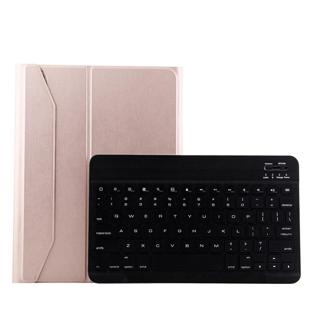 1130B Detachable Bluetooth 3.0 ABS Brushed Texture Keyboard + Lambskin Texture Leatherette Tablet Case for iPad Pro 11 inch (2018), with Three-gear Adjustment / Magnetic / Sleep Function(Pink)