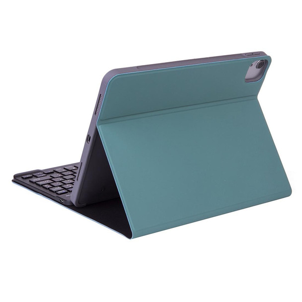 X-11BS Skin Plain Texture Detachable Bluetooth Keyboard Tablet Case for iPad Pro 11 inch 2020 / 2018, with Pen Slot & Backlight (Dark Green)