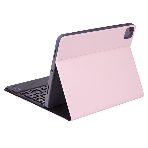 X-11BCS Skin Plain Texture Detachable Bluetooth Keyboard Tablet Case for iPad Pro 11 inch 2020 / 2018, with Touchpad & Pen Slot & Backlight (Pink)