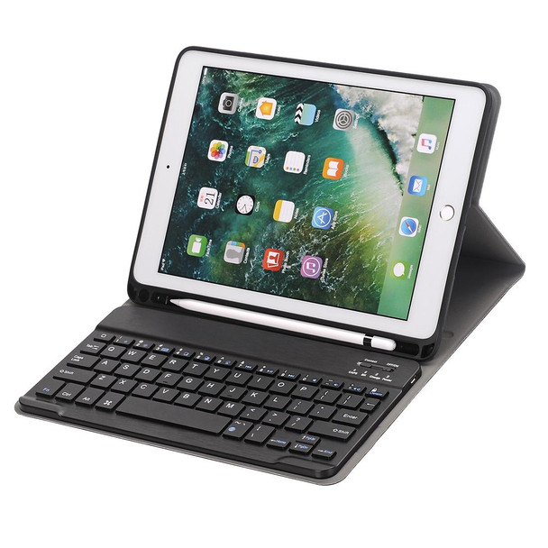 A102B For iPad 10.2 inch 2019 Ultra-thin Detachable Bluetooth Keyboard Leatherette Tablet Case with Stand & Pen Slot Function (Black)