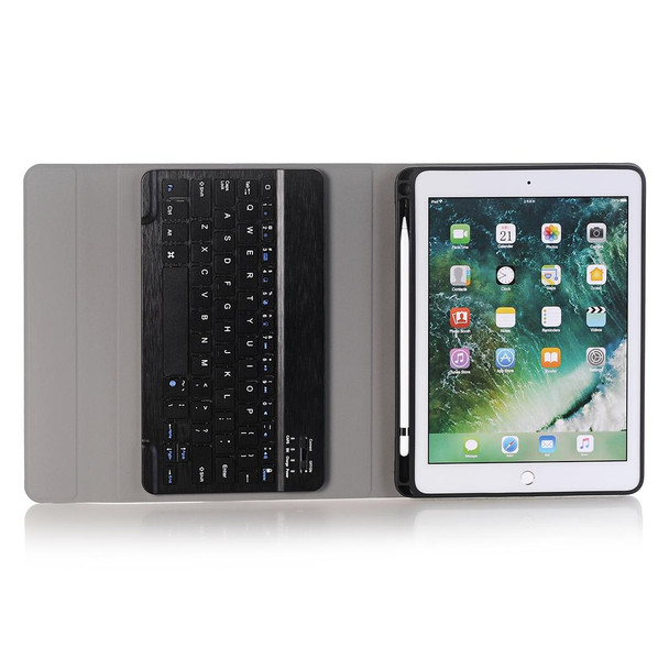 A102B For iPad 10.2 inch 2019 Ultra-thin Detachable Bluetooth Keyboard Leatherette Tablet Case with Stand & Pen Slot Function (Blue)