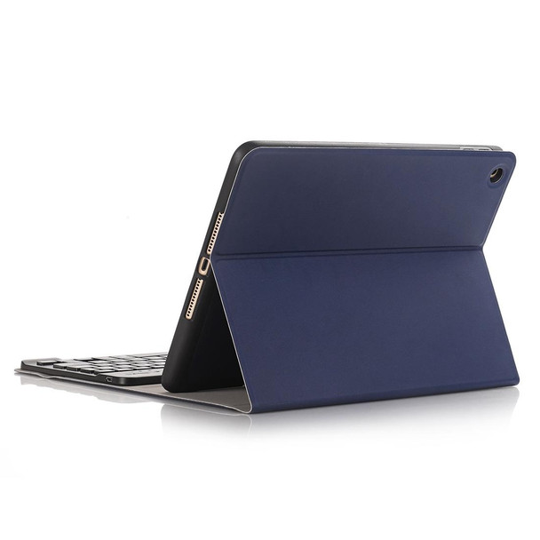 A102B For iPad 10.2 inch 2019 Ultra-thin Detachable Bluetooth Keyboard Leatherette Tablet Case with Stand & Pen Slot Function (Blue)