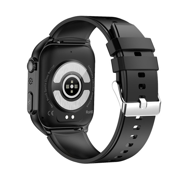 TK12 1.96 inch IP67 Waterproof Silicone Band Smart Watch Supports ECG / Remote Families Care / Bluetooth Call / Body Temperature Monitoring(Black)