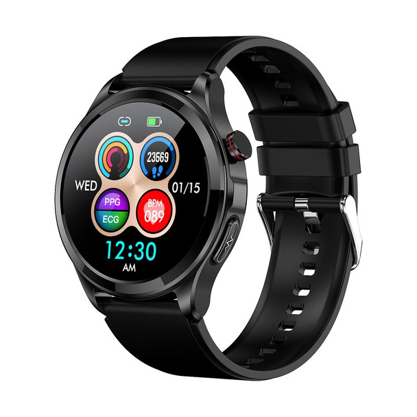 TK22 1.39 inch IP67 Waterproof Silicone Band Smart Watch Supports ECG / Non-invasive Blood Sugar(Black)