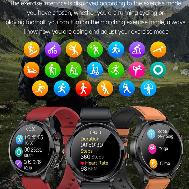 TK22 1.39 inch IP67 Waterproof Silicone Band Smart Watch Supports ECG / Non-invasive Blood Sugar(Black)