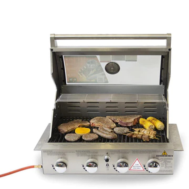 Mojave 4-Burner Glass Hood Drop-In Gas BBQ