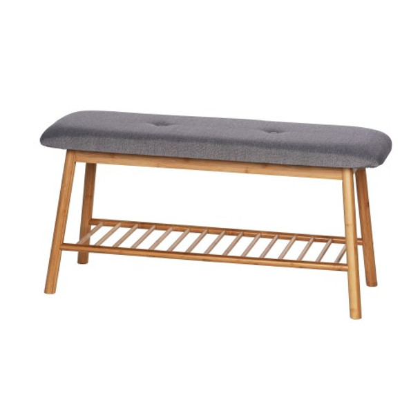 Wenko - Shoe Bench With Cushion - Bahari Range - Bamboo Grey