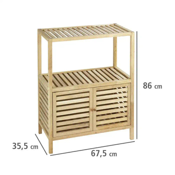 Wenko - Bathroom/Household Rack With 2 Doors - Walnut Wood - Norway Range