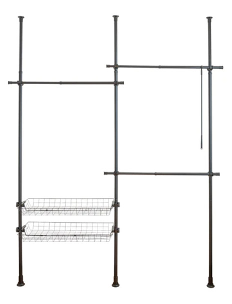 WENKO - Clothing Organiser -Adjustable Telescopic System -Herkules- DUO BLACK