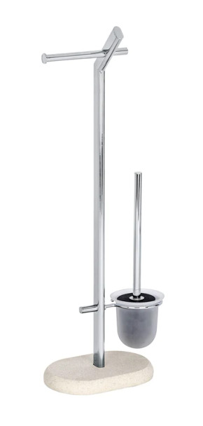 Wenko - Freestanding Toilet Brush / Toilet Roll - Puro - Steel / Polyres
