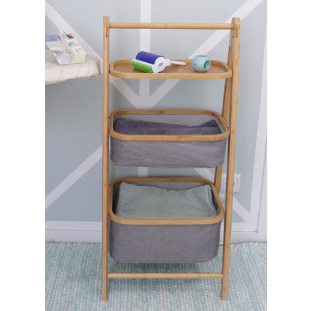 Wenko - Bahari Shelving Unit With 2 Baskets - Bamboo