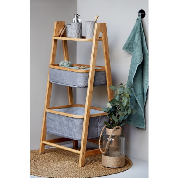 Wenko - Bahari Shelving Unit With 2 Baskets - Bamboo