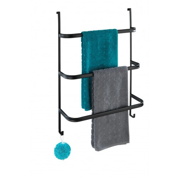 Wenko - 3-Bar Over-Door Towel Rail - Irpinia - Matte Black Steel