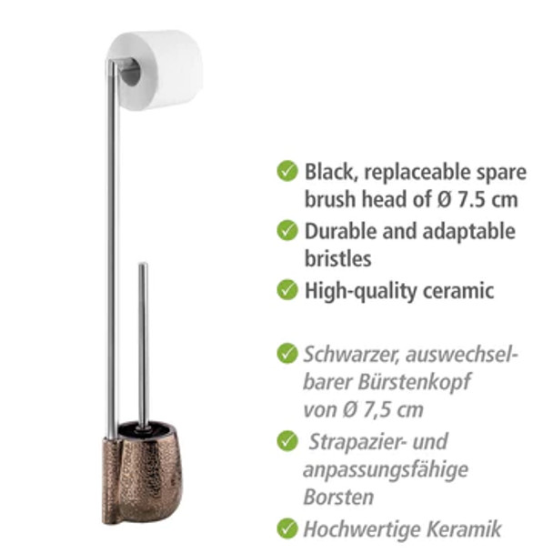 Wenko - Freestanding Toilet Brush & Roll Holder - Ceramic - Marrakesh