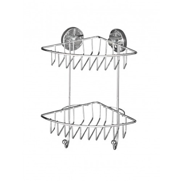 WENKO - Vacuum-Loc 2-Tier Corner Rack Bari - No Drilling Required