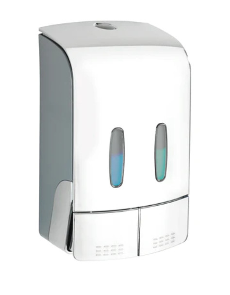 Wenko - 2-Chamber Disinfectant/Soap Dispenser - Tartas - Chrome