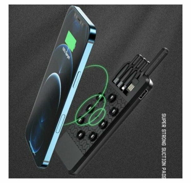 Suction Cup Power bank With Built In Four Cables