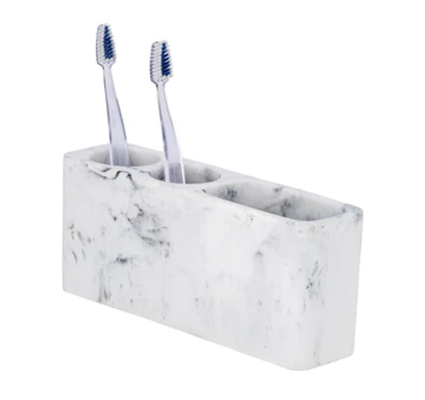 Wenko - Universal Holder - Desio - Marble-Look Polyresin - White/Grey