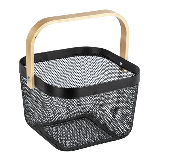 Wenko - Bathroom Basket - Padua Range - Bamboo / Steel