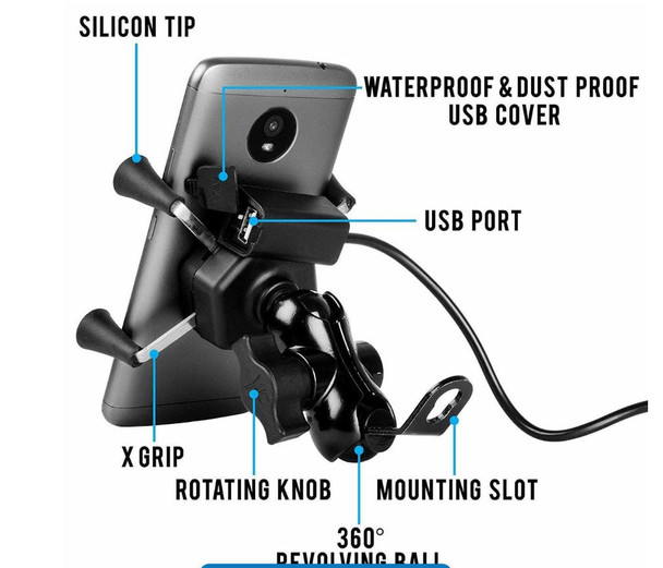Universal X Grip Waterproof Motorbike Phone Holder Bracket
