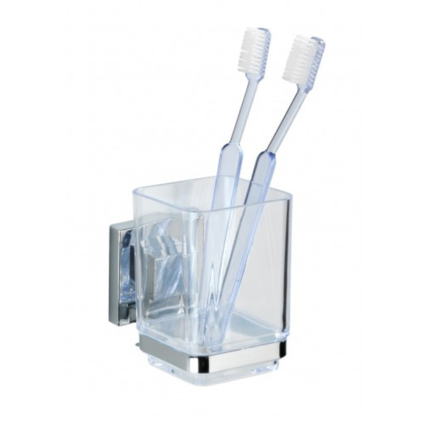 WENKO - Vacuum-Loc Toothbrush Tumbler Quadro Range - S/Steel - No Drilling