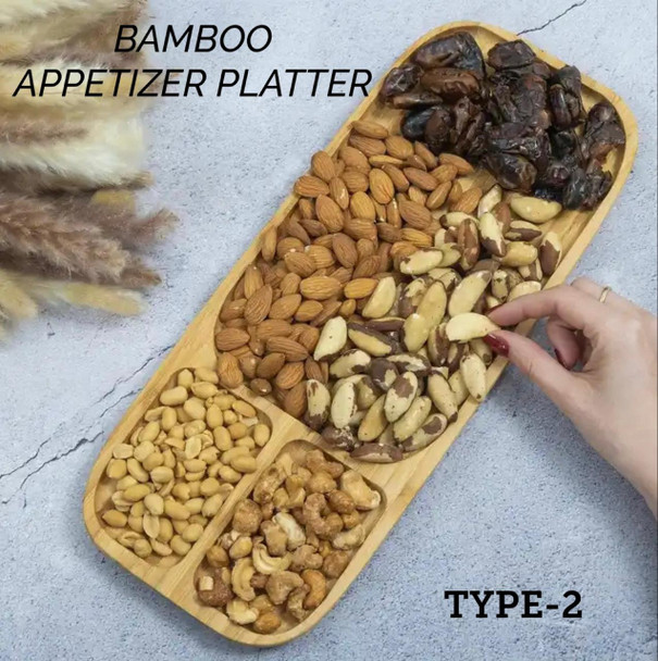 Wooden Bamboo Appetizer Platter