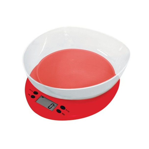 Casa - Plastic Kitchen Scale - With Bowl - Fresco Red