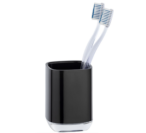 Wenko - Toothbrush Tumbler - Mason - Black & Transparent