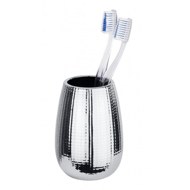 Wenko - Toothbrush Tumbler - Dakar Range - Ceramic - Silver