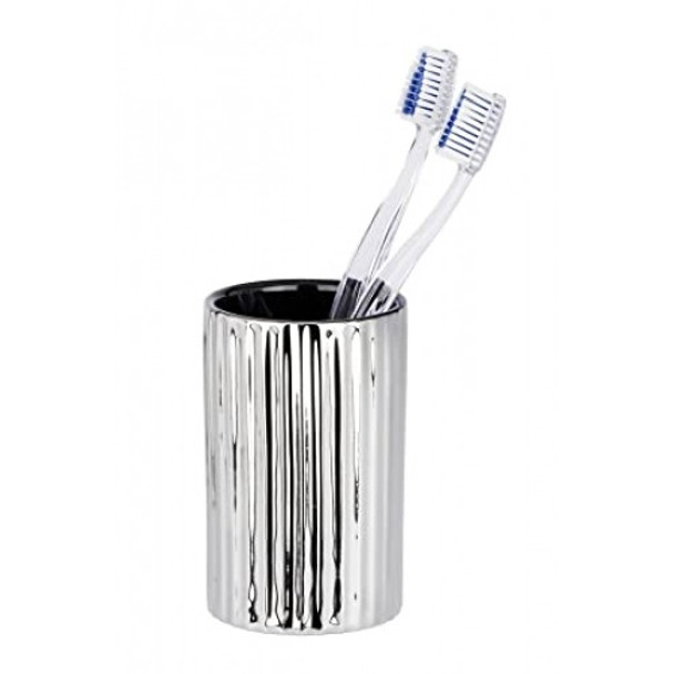 Wenko - Toothbrush Tumbler - Polaris Range - Silver Riff - Ceramic