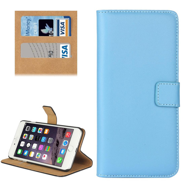 iPhone 8 Plus & 7 Plus Genuine Split Horizontal Flip Leather Case with Holder & Card Slots & Wallet(Blue)