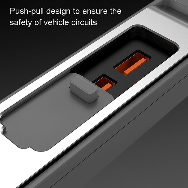 For Tesla Model 3/Y Car USB-C/Type-C+2 USB 3.0 Port Docking Station HUB(Silver)