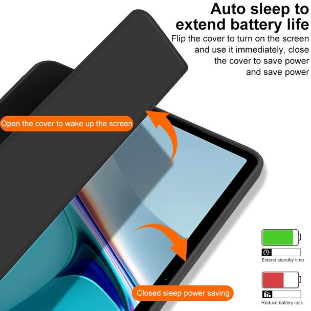 For Huawei Matepad Pro 10.8 3-fold Soft Smart Leatherette Tablet Case(Black)