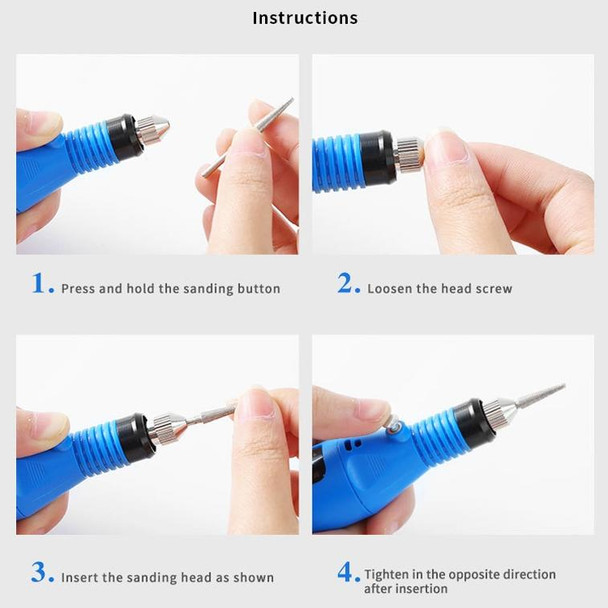 Mini Electrical Nail Grinding Machine USB Portable Electrical Grinder Set(USB White)
