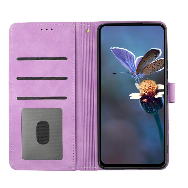 For Samsung Galaxy S10e Flower Embossing Pattern Leatherette Phone Case(Purple)