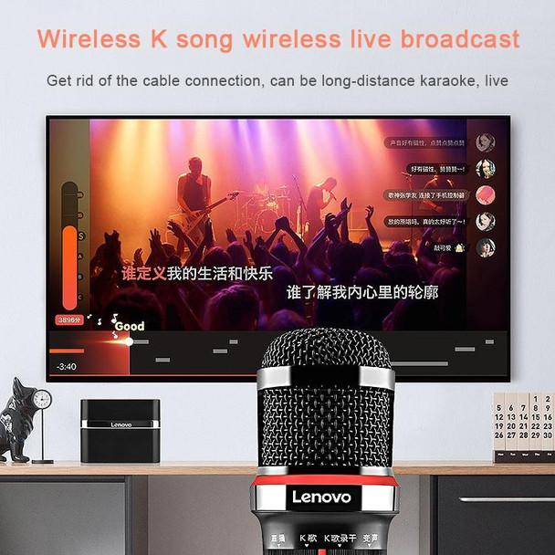 Original Lenovo UM20-U K Song Wireless Digital Microphone Live Recording Equipment with Wireless Receiver (Black)