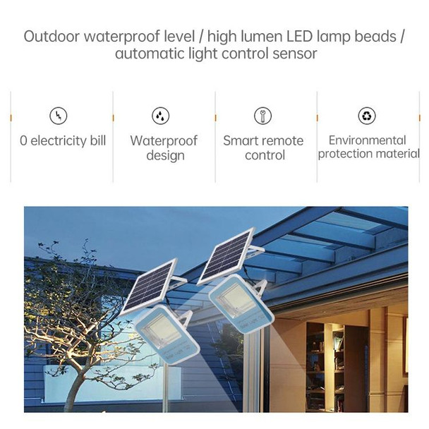 300W 734 LEDs Home Sensor Garden Light Outdoor Waterproof Solar Flood Light with Remote Control (Black)
