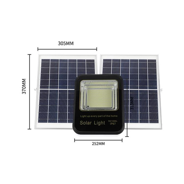 300W 734 LEDs Home Sensor Garden Light Outdoor Waterproof Solar Flood Light with Remote Control (Black)