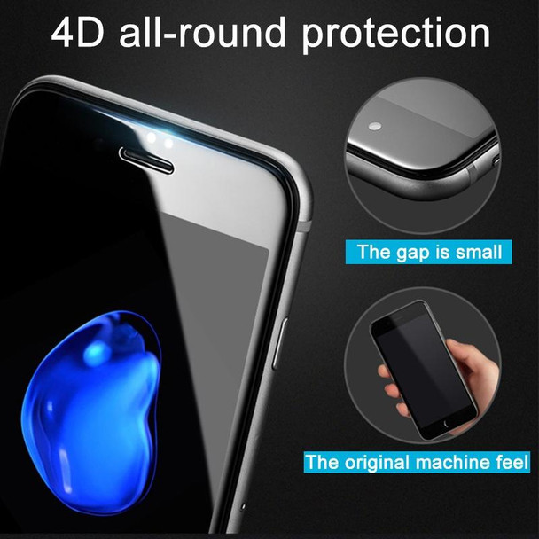 iPhone 6 & 6s 0.26mm 9H Surface Hardness 4D Curverd Arc Explosion-proof HD Silk-screen Tempered Glass Full Screen Film (Black)