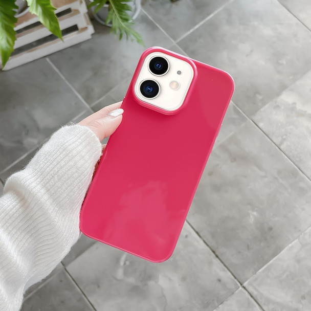 For iPhone 11 Shockproof Solid Color TPU Phone Case(Rose Red)