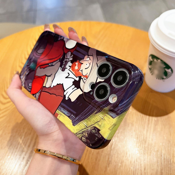 For iPhone 11 Pro Oil Painting Pattern Glossy PC Phone Case(Jump in the Boat)