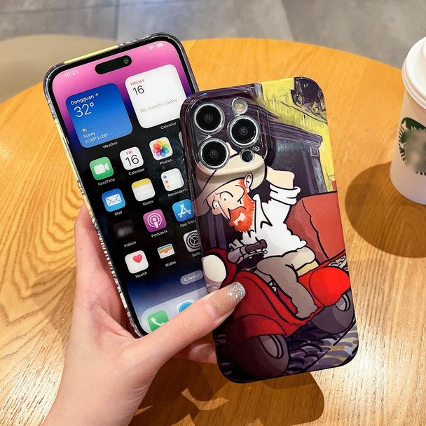 For iPhone 11 Pro Oil Painting Pattern Glossy PC Phone Case(Jump in the Boat)