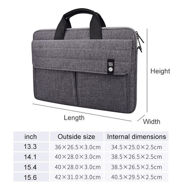 ST08 Handheld Briefcase Carrying Storage Bag without Shoulder Strap for 15.6 inch Laptop(Grey)