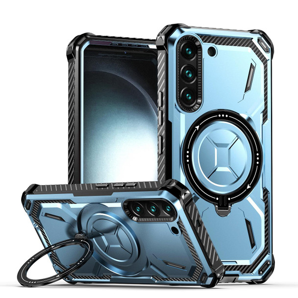 For Samsung Galaxy S21 5G Armor Series MagSafe Magnetic Holder Phone Case(Blue)