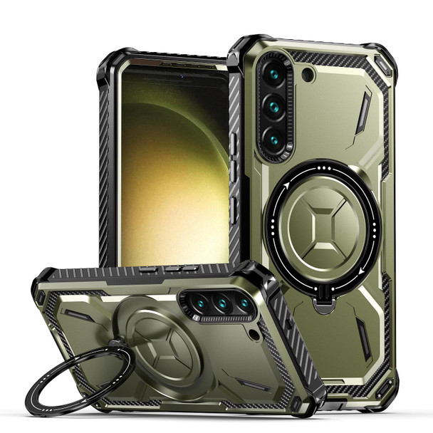 For Samsung Galaxy S21 5G Armor Series MagSafe Magnetic Holder Phone Case(Army Green)